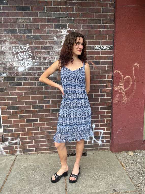 Vintage Y2k Zig Zag Crochet Sweater Set Gem