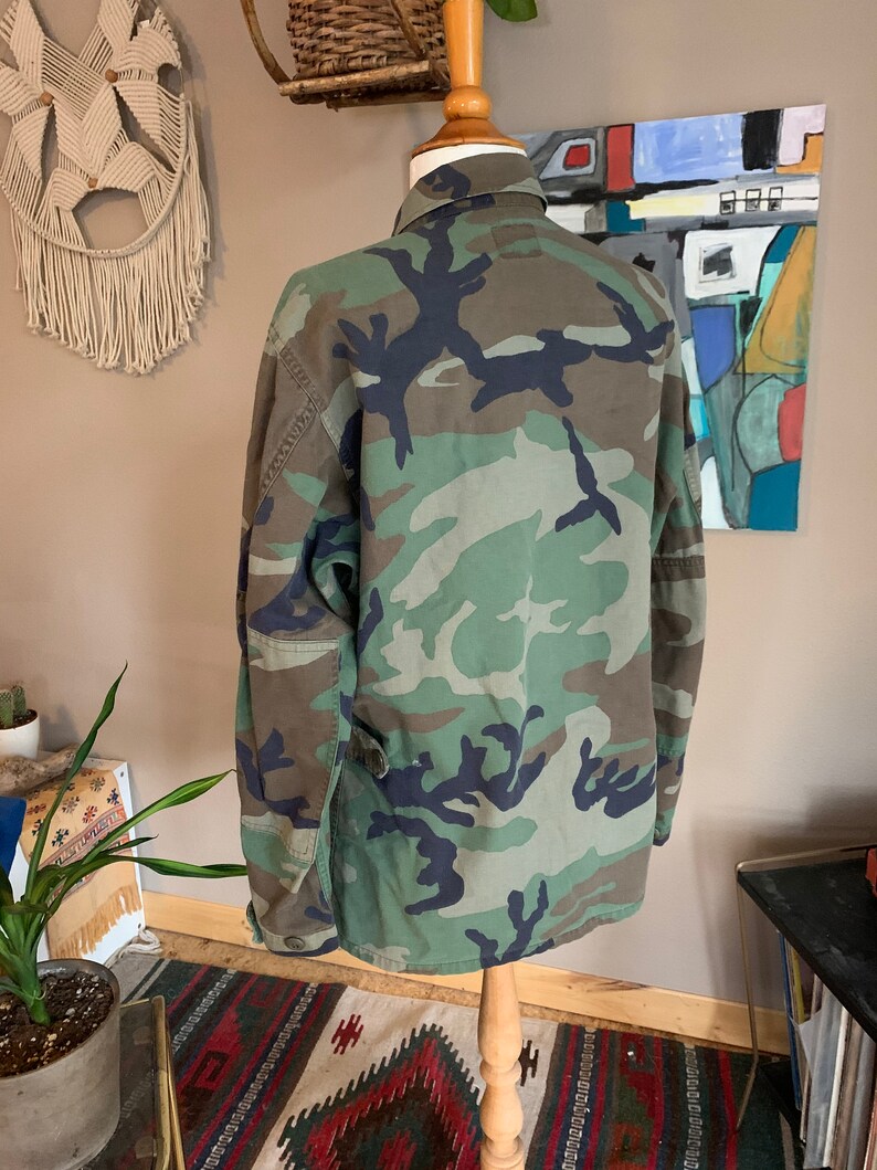 Vintage Camouflage Army Military Issue Jacket Coat Etsy