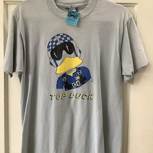 80s vintage  Grey top duck graphic tee single stitch made in USA