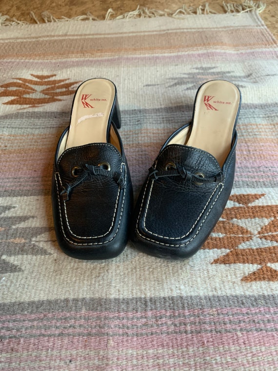 90s vintage White Mountain minimalist leather mule