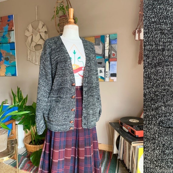 80s-90s vintage Claybrook oversized marled gray ca