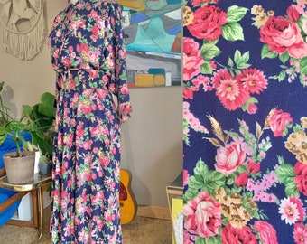 90s vintage Nina Piccalino floral shirt dress