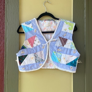 handmade Upcycled vintage quilt vest