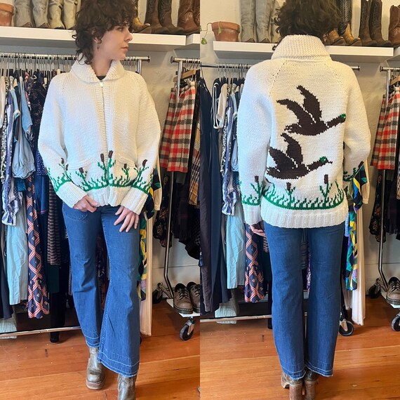 Vintage Duck Cowichan cardigan sweater - image 4