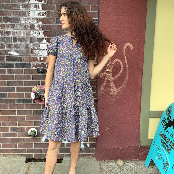 70s tiered floral Dress