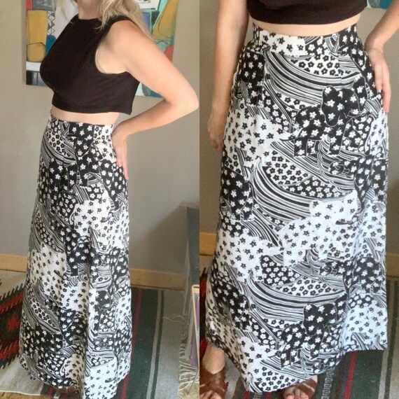 60s-70s vintage black and white psychedelic elepha