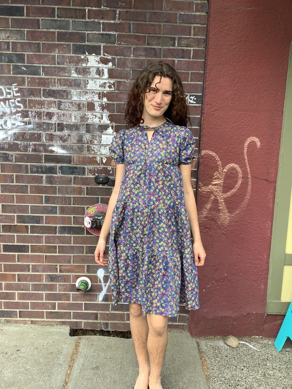 70s tiered floral Dress