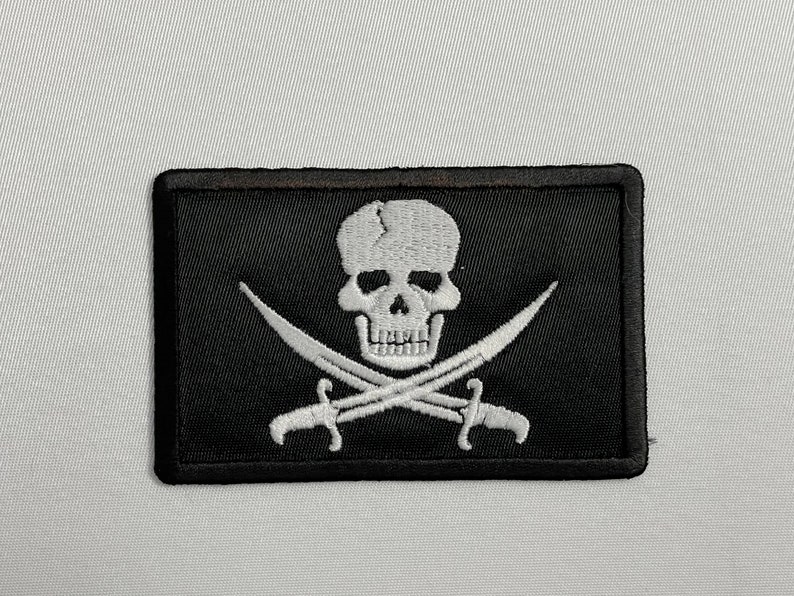 Jolly Roger Pirate Flag Patch Sew-on Iron-on Hook | Etsy