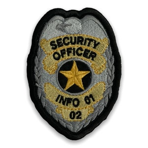  Embroidered Patch - Patches for Women Man - Armed Security  Officer Hook White