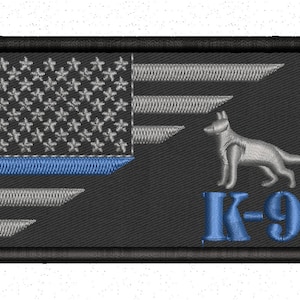 Thin Line K9 dog breed German Shepard, Belgian Malinois, Labrador Retriever, Pointer USA Flag Patches patch Handmade in America by Americans