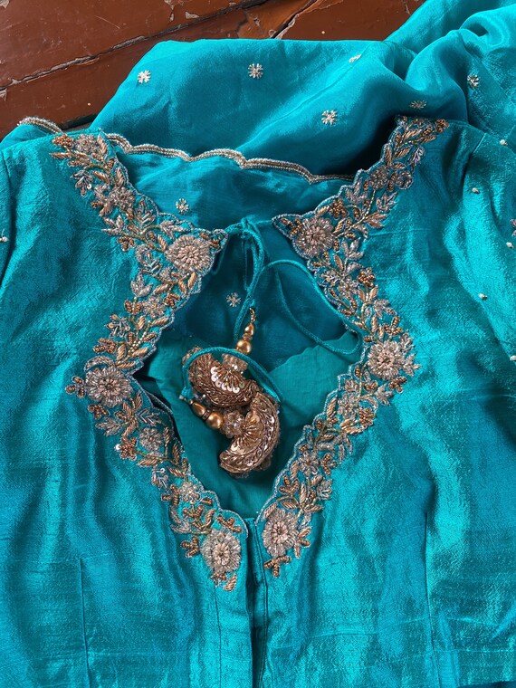 Pure Silk Hand Embroidery Blouse / Red Maggam Blouse / Raw