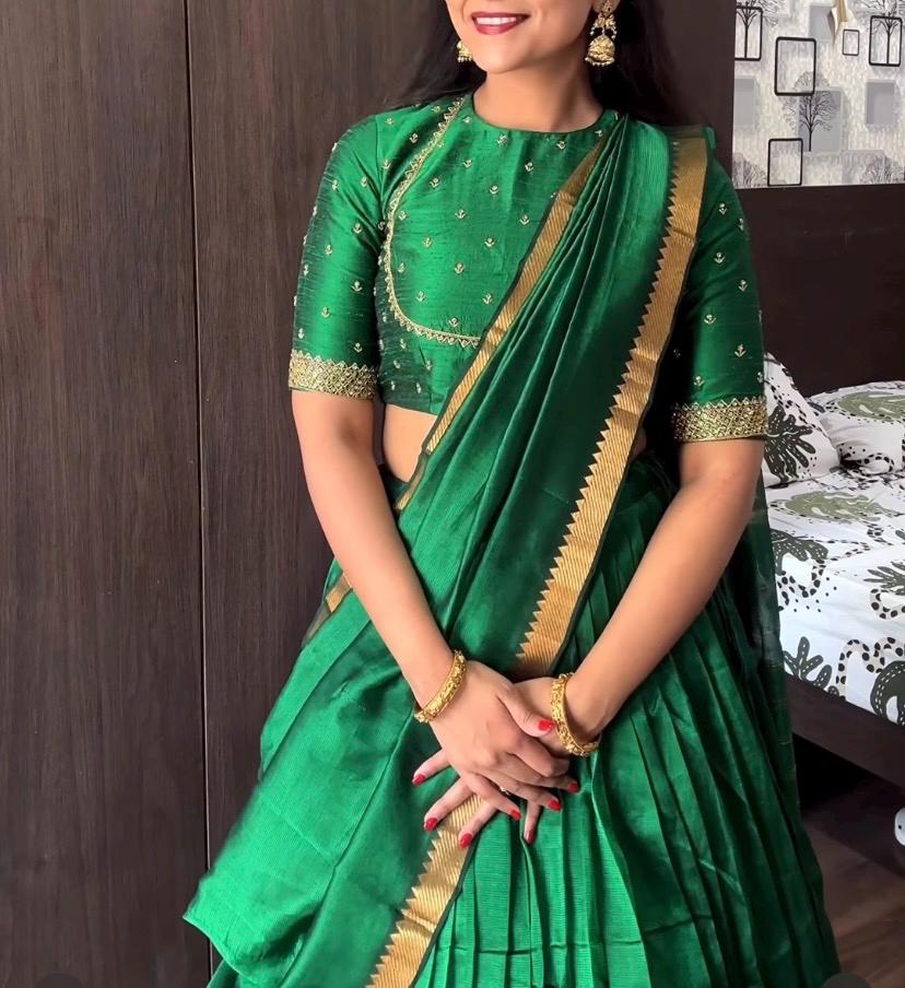 knee length dresses for ladies Giri USA - Kids Frock | Pattu Gown main image 0