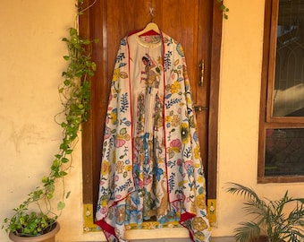 kalamkari anarkali dupatta/anarkali suit set/anarkali kurta dupatta/Indian dresses/anarkali dress with Kalamkari’s dupatta/kalamkari dress