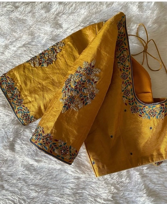yellow gold blouse