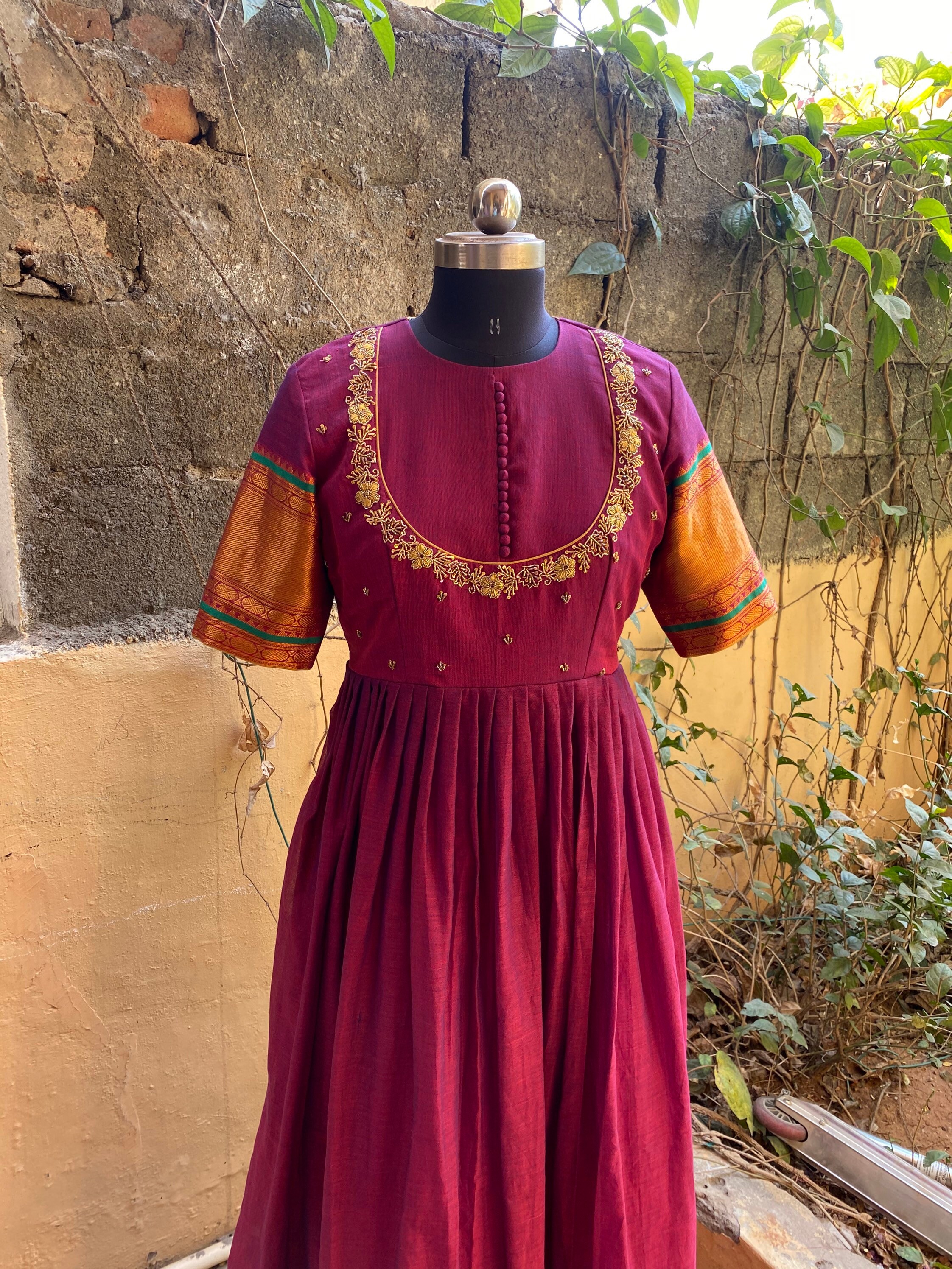 Anarkali Usa Anarkali Kurta Full Sleeve Pure Handloom Dress