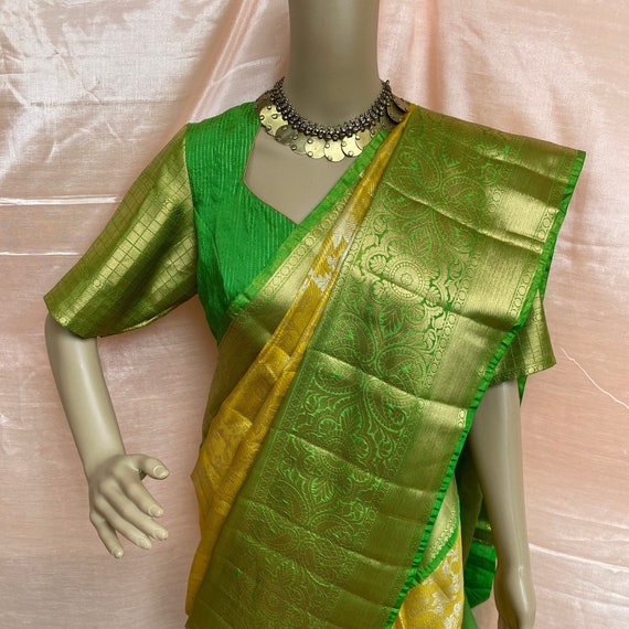 border saree with designer blouse