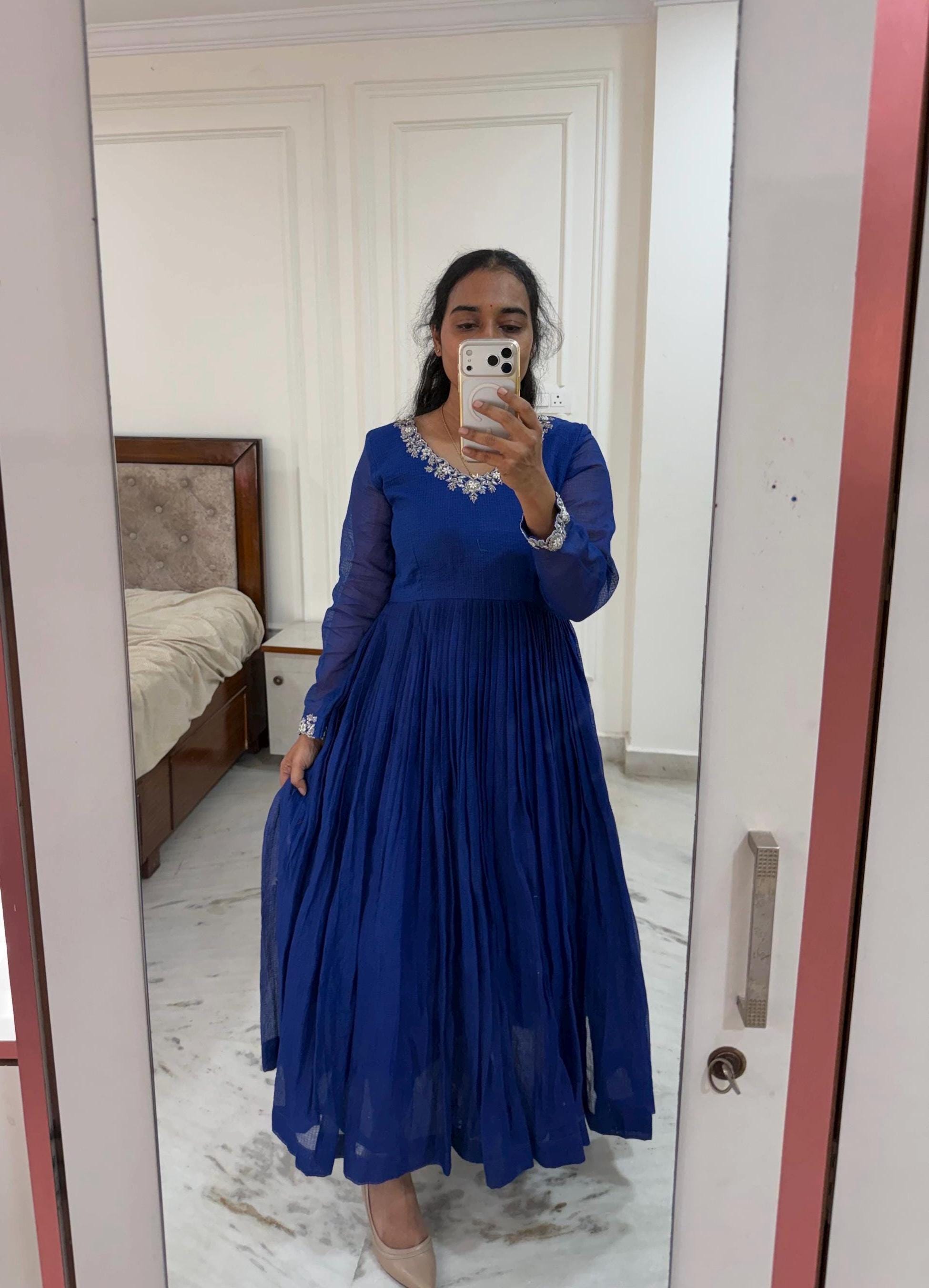 royal blue indian dress Isa By Dolly Wahal - Royal Blue Mermaid Lehenga