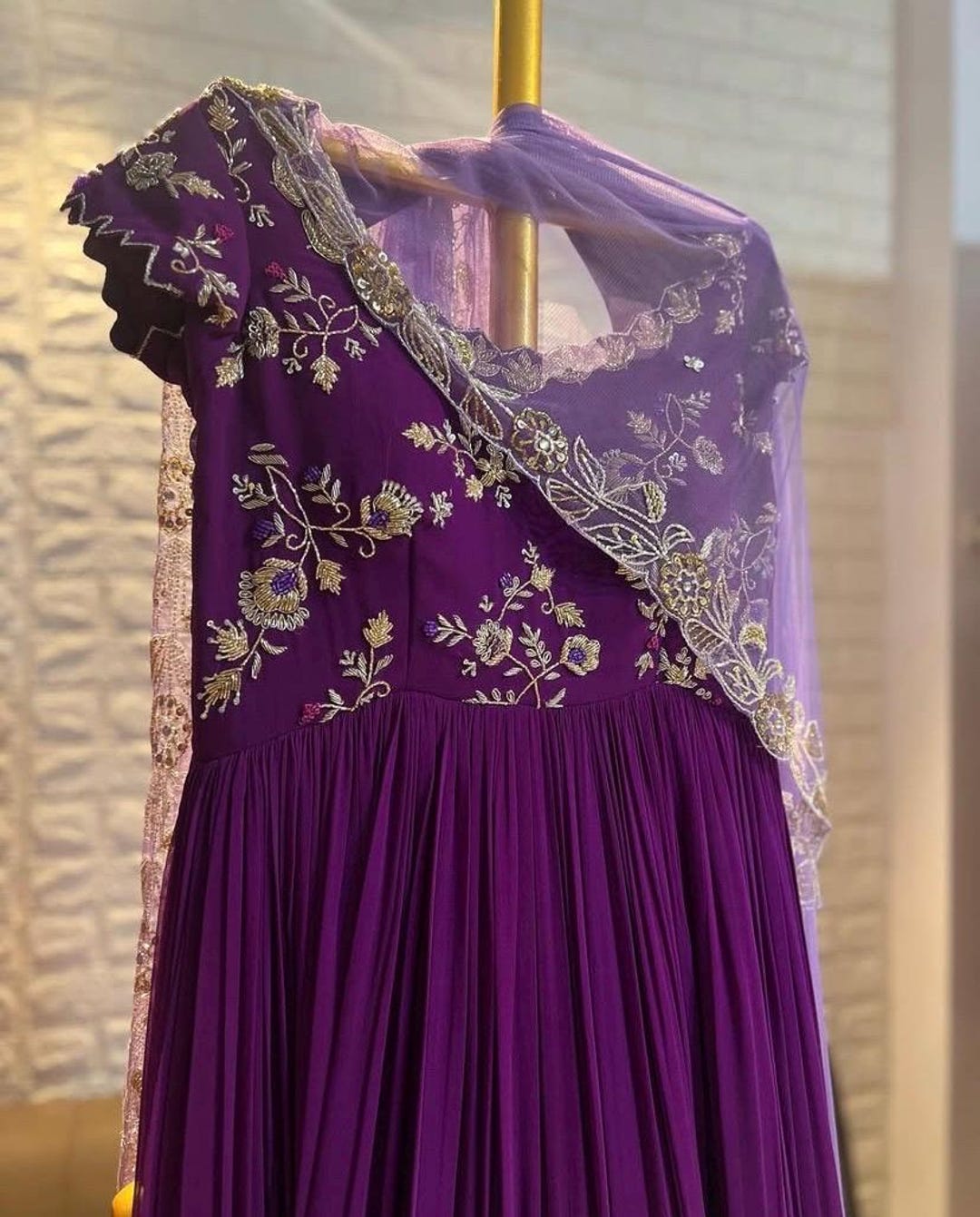 purple anarkali dress Buy Purple Anarkali Dress In Art Silk With Embroidery Unstitched