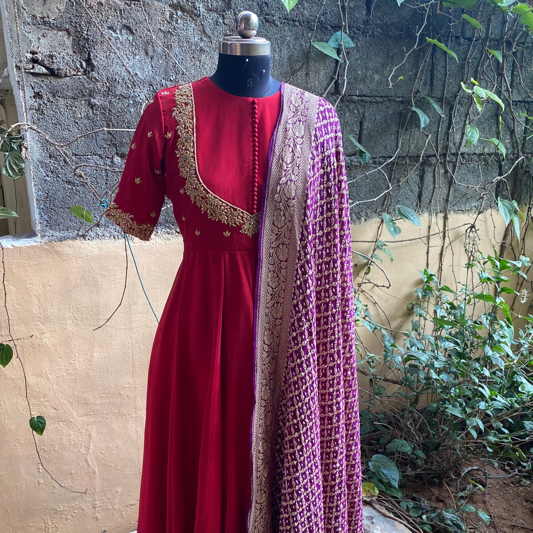 Anarkali with banarasi dupatta discount