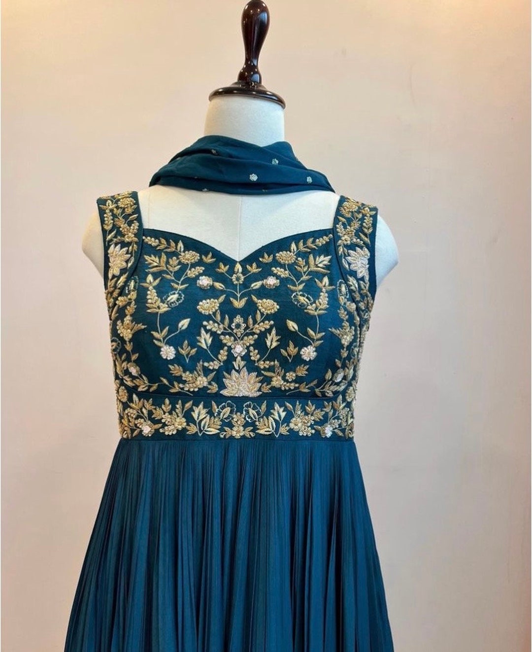 Blue anarkali suits party wear hot sale