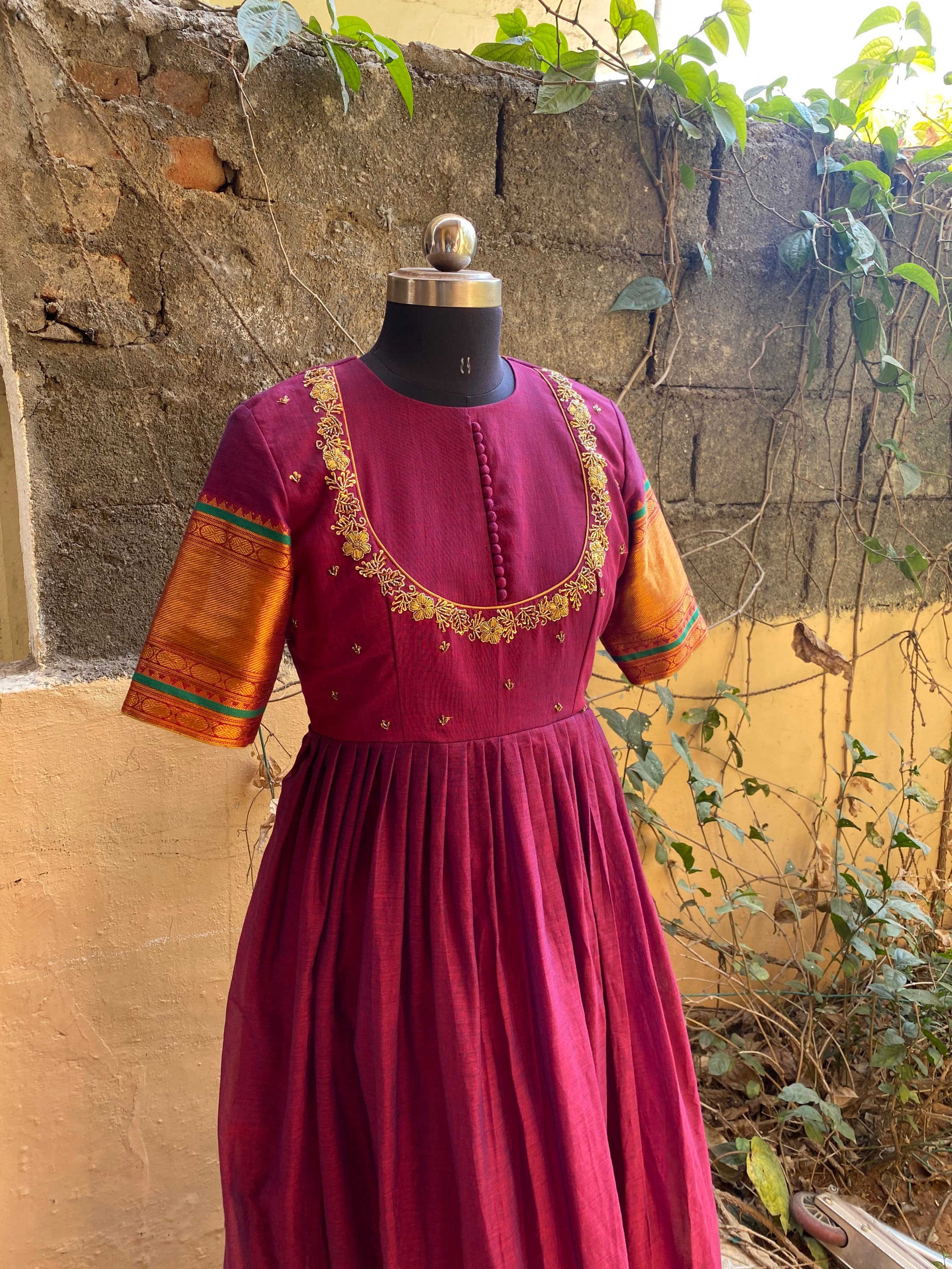 Anarkali Usa Anarkali Kurta Full Sleeve Pure Handloom Dress