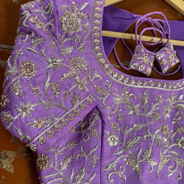 Lavender Hand Work Blouse