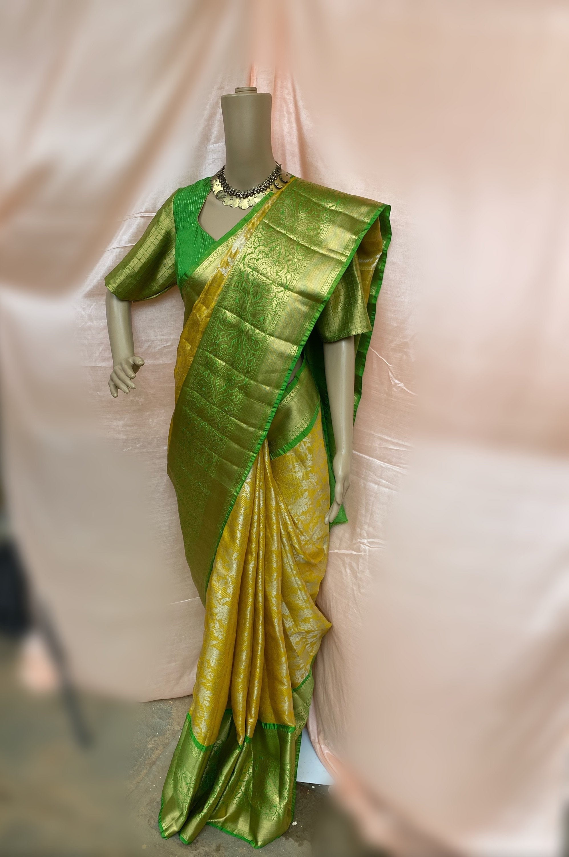border saree with designer blouse