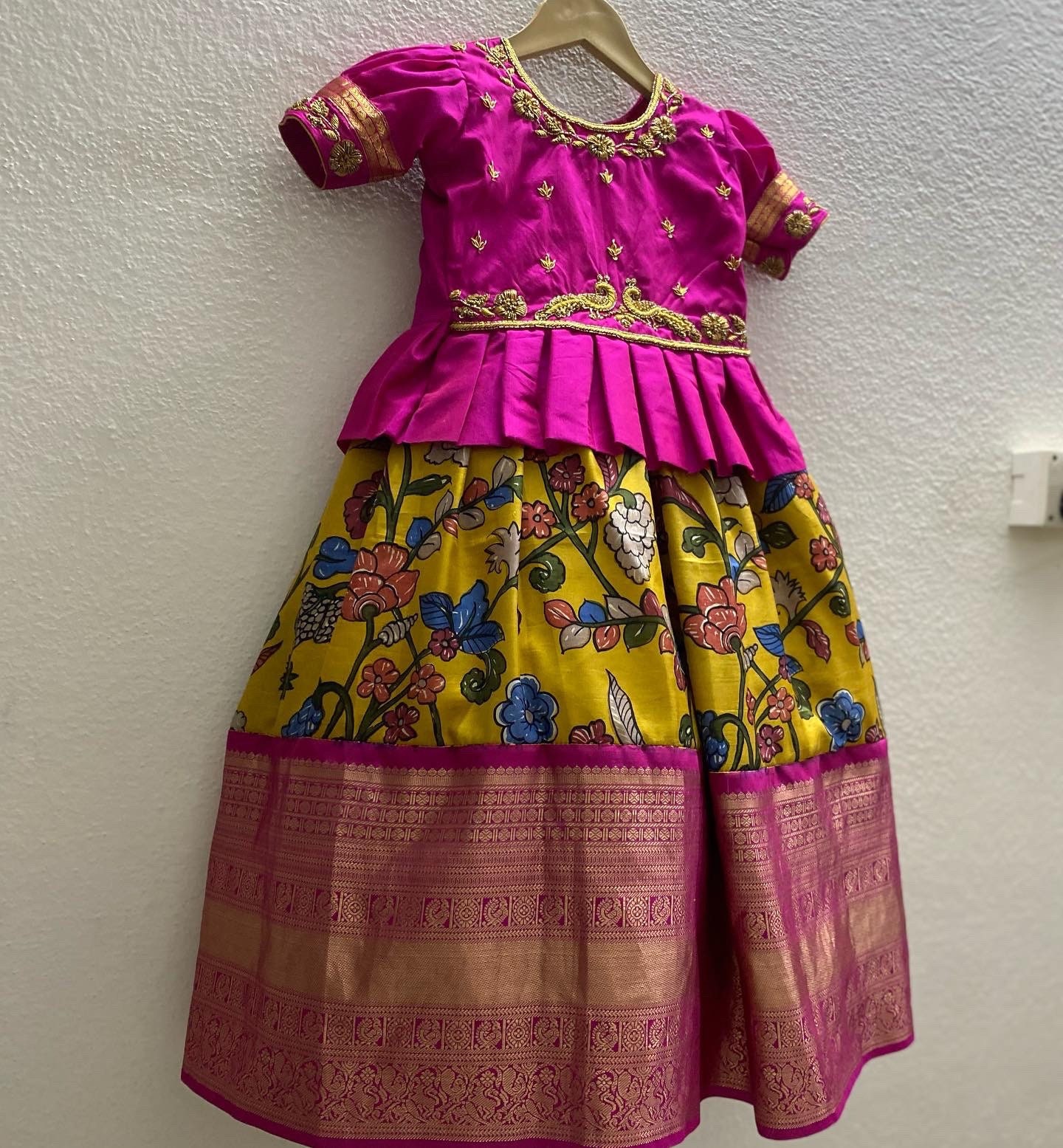 Kids Kalamkari Lehenga Set / Kids Indian Skirt Set/ Indian - Etsy