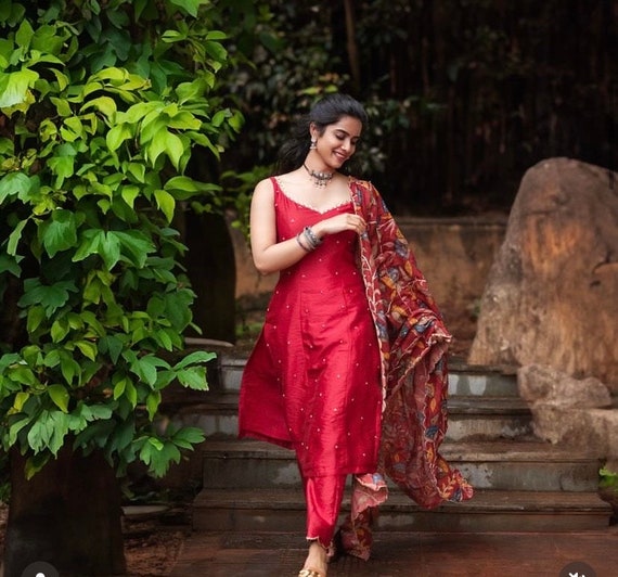 Kalamkari Anarkali Dupatta/kurta Pant Set/anarkali Kurta Dupatta/indian  Dresses/straight Kurta With Pant Kalamkari Dupatta/kalamkari Dress - Etsy
