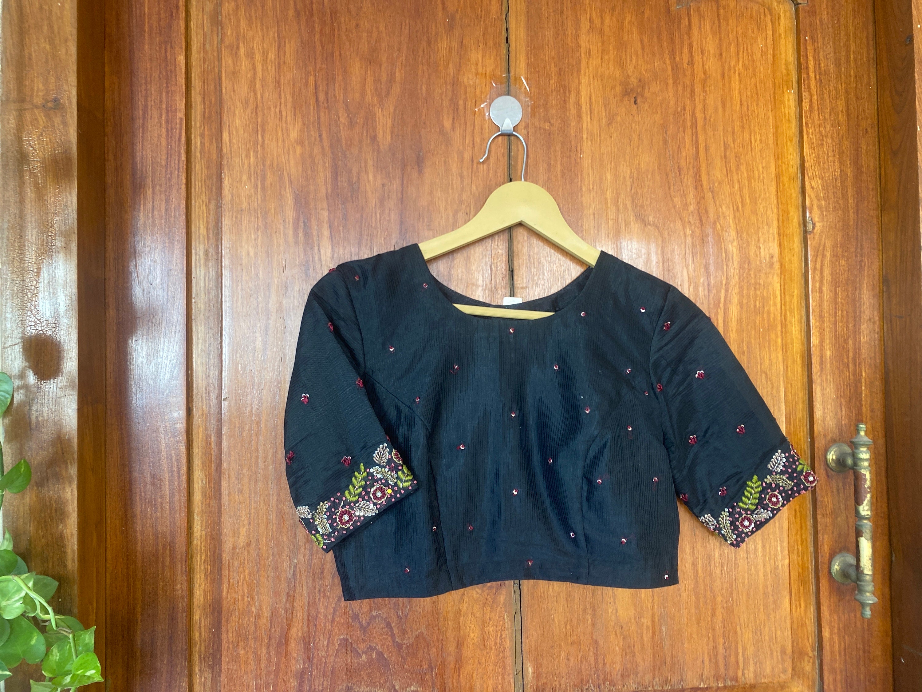 Pure Silk Hand Embroidery Blouse/multicolor Maggam Blouse