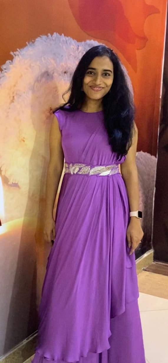 Layered top saree gown