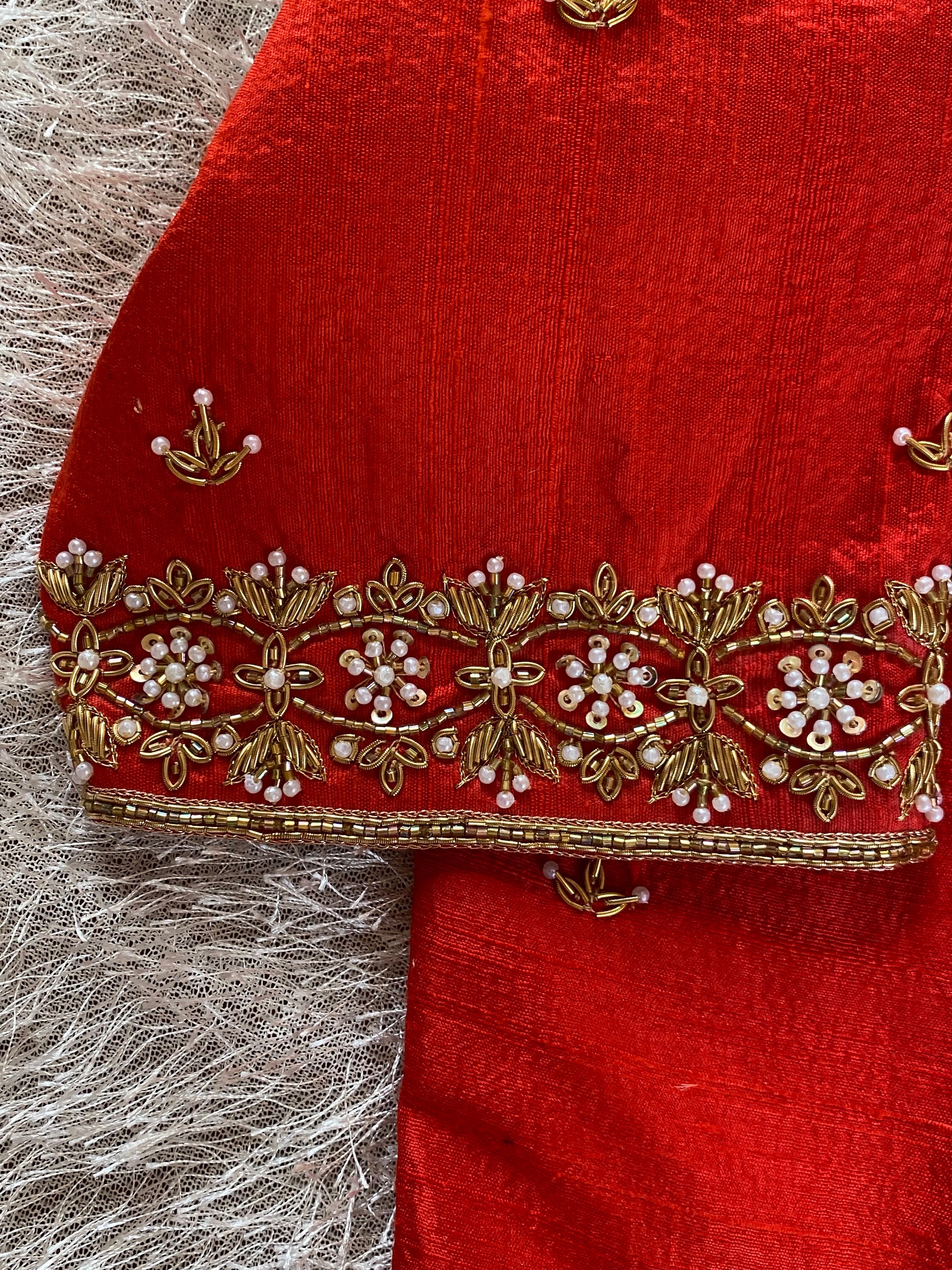 Pure Silk Hand Embroidery Blouse/ Saree Maggam Blouse Pure Silk Hand Embroidery Blouse/ Saree Maggam Blouse