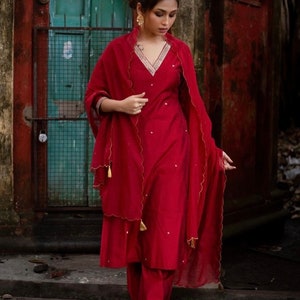 Red Kurta Pajama Etsy Canada