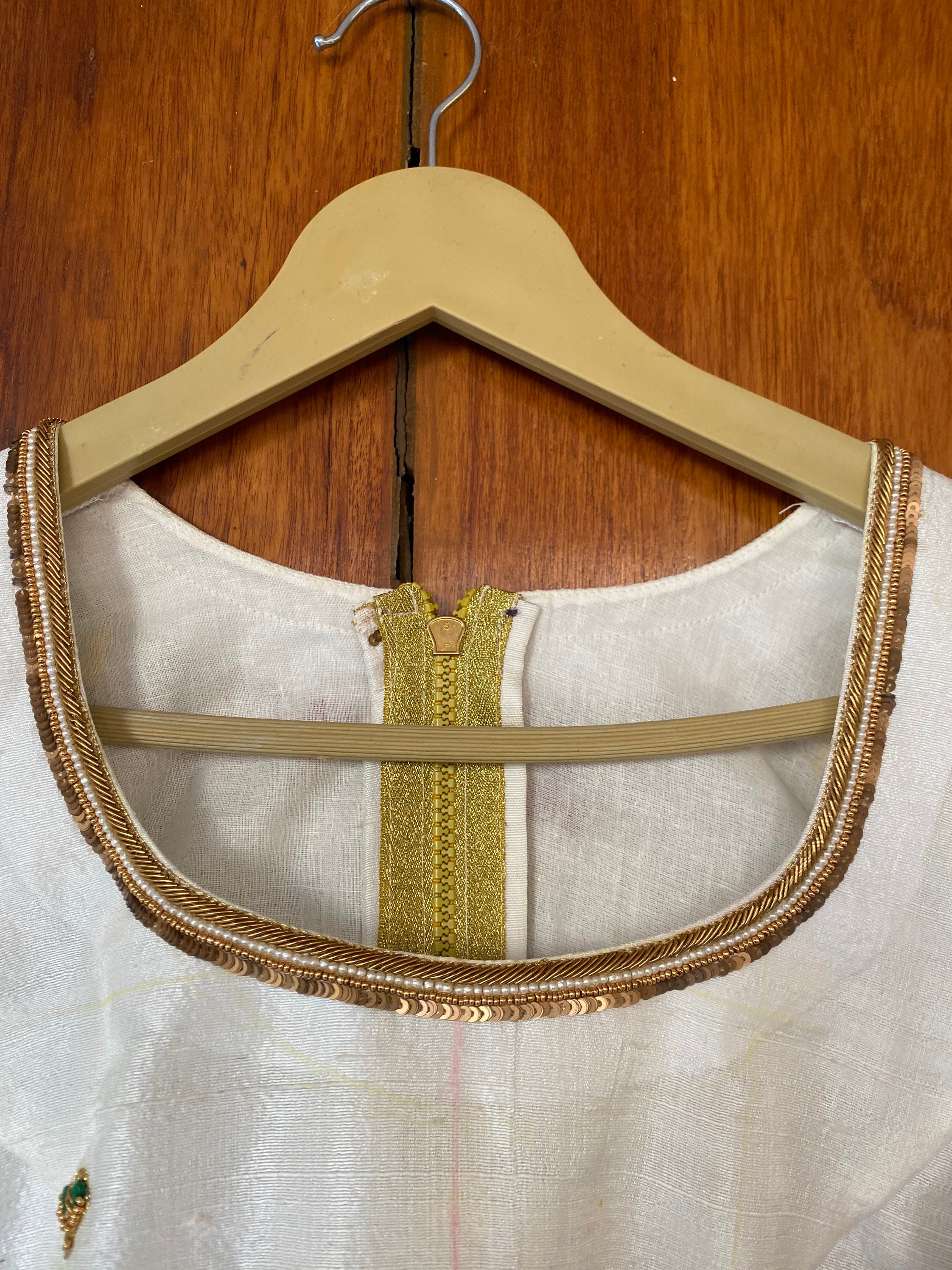 Pure Silk Hand Embroidery Blouse / Multicolor Maggam Blouse