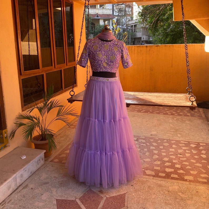 Indian Crop Top With Skirt For Wedding Womens Lehenga Set / Crop Top Lehenga / Indian Crop Top Skirt USA