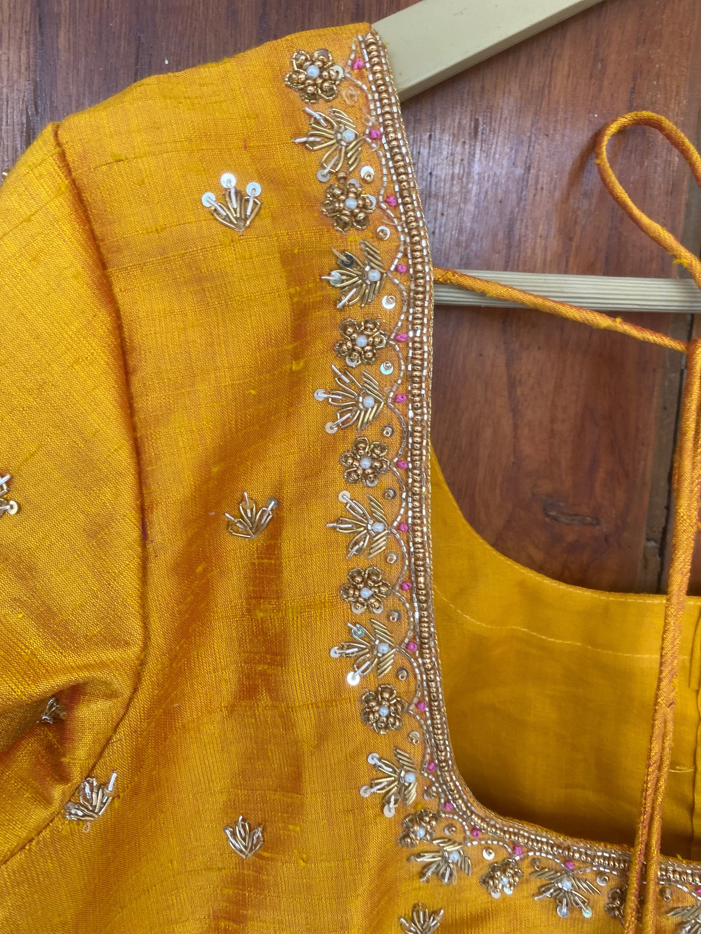 yellow orange blouse