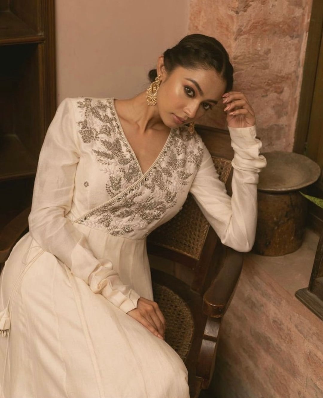 Anarkali Printed Kurta Dress with Bell Sleeves