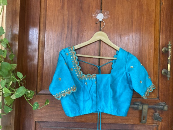 Hand Embroidered Raw Silk Blouse: Zardosi Maggam Saree Blouse - Etsy