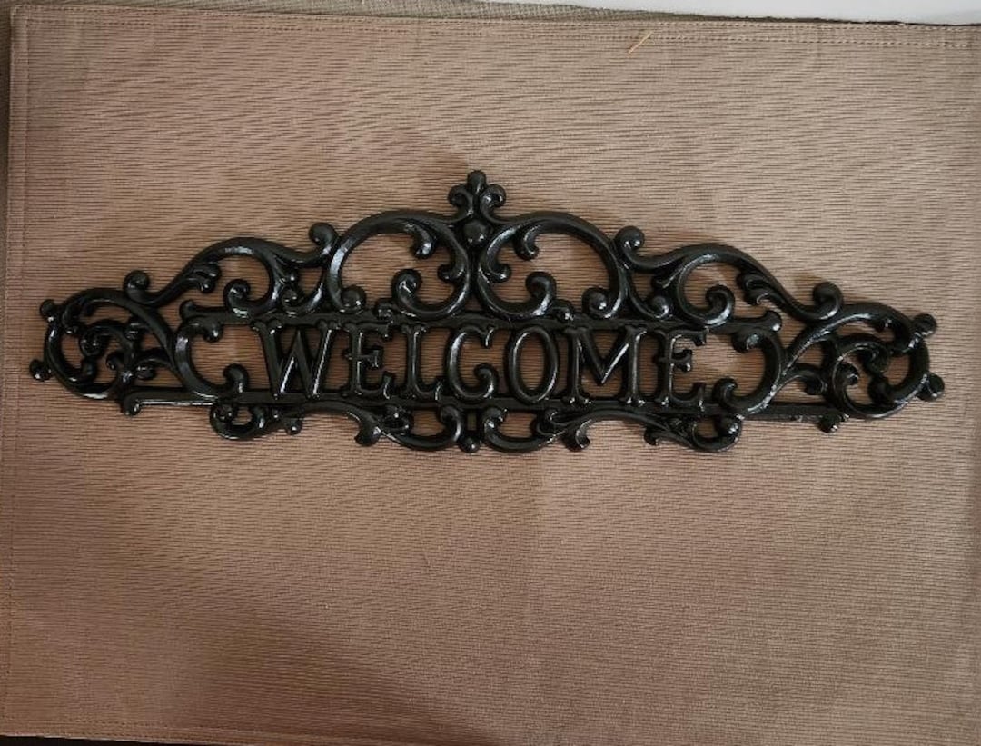 Forged Iron Filigree Welcome Sign - Etsy