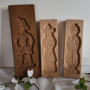 Old and New Wooden Cookie Molds