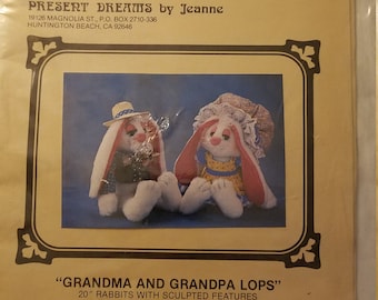 Vintage presente sueños conejitos grandes