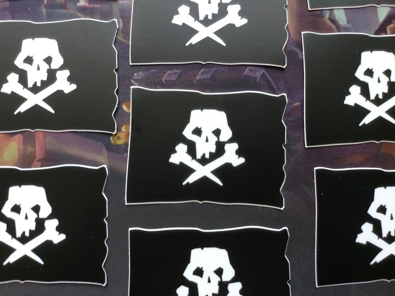 Jolly Roger Skull Flag Sea of Thieves Inspired Etsy