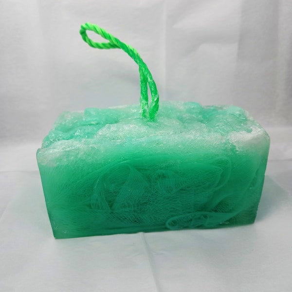 The Simpscents Aloe wild sage and aloe one pound loofah soap