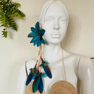 Pair of Molted Natural Color Macaws Feathers Earrings image 3