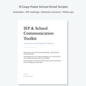 IEP School Communication Toolkit | Email Scripts for Parents (Digital Download)