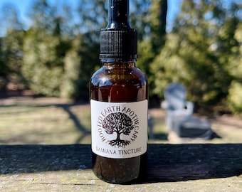 Damiana Herbal Tincture 1oz | Mood Support & Relaxation | Small Batch Herbal Extract