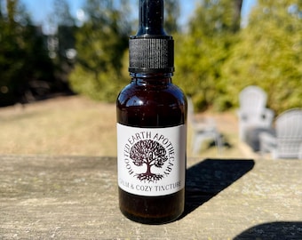 Calm & Cozy Herbal Tincture 1oz | Chamomile Tulsi Milky Oats Stress Support