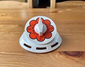 Vintage Retro MCM Mark Time Kitchen Bell Timer With Orange Flower