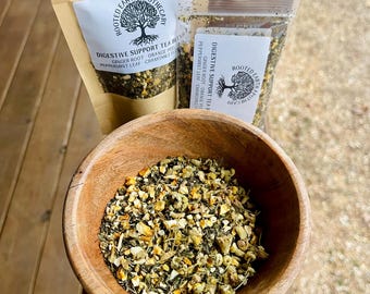 Digestive Support Herbal Tea Blend | Ginger Peppermint Chamomile | Loose Leaf Tea Caffeine Free