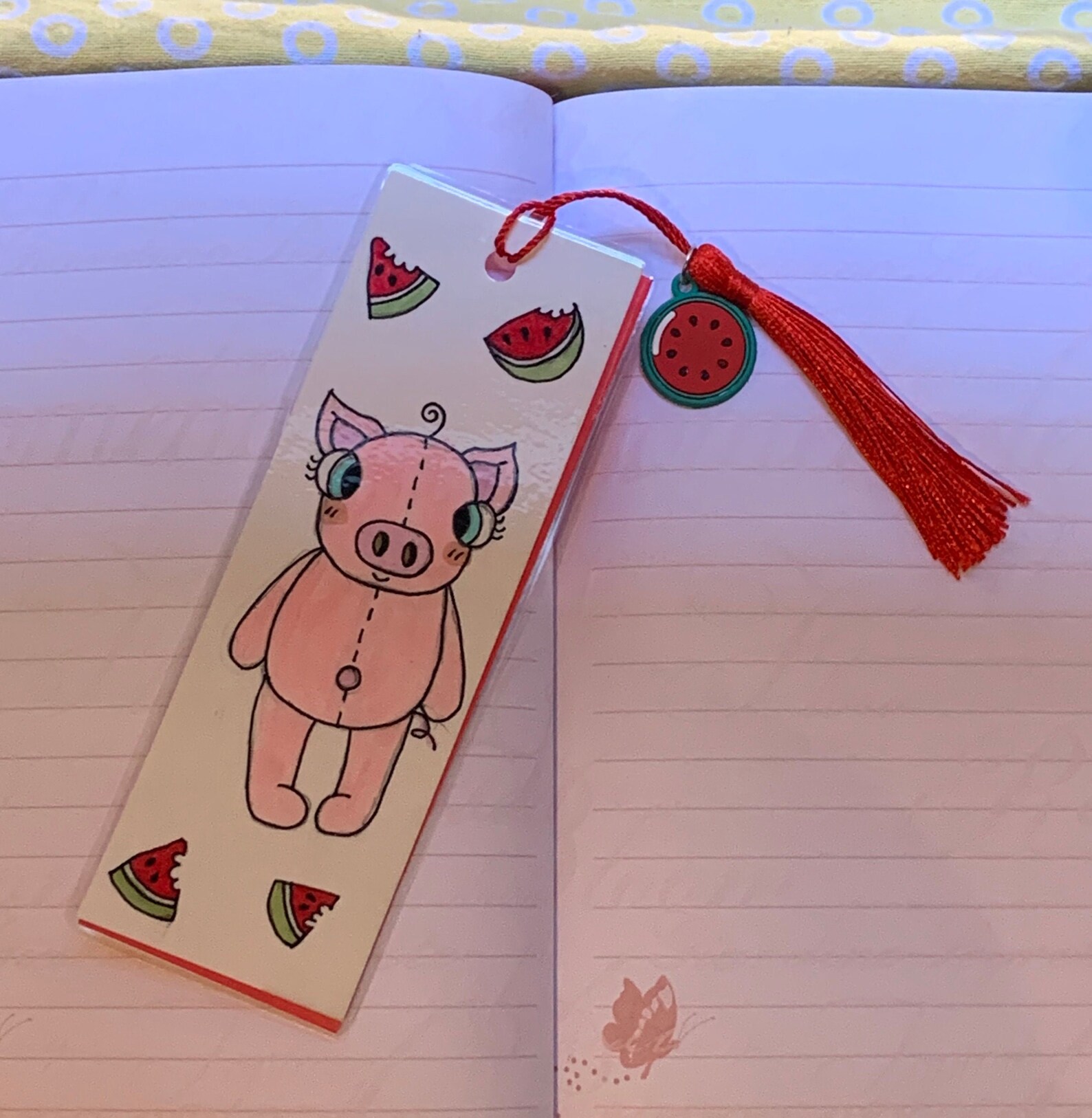 Handmade Laminated Pig Bookmark | Etsy